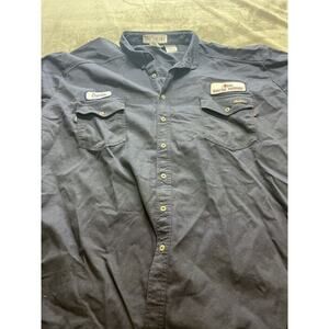 Workrite Mens FR Shirt 4XL`Blue Flame Resistant CAT 2 NFPA 2112 Long Sleeve Work